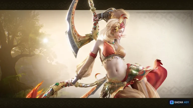 Monster Hunter Outlanders: cazadora con espadas dobles, arte oficial de personaje. Imagen: © CAPCOM / TiMi Studio Group (Level Infinite), vía press kit oficial