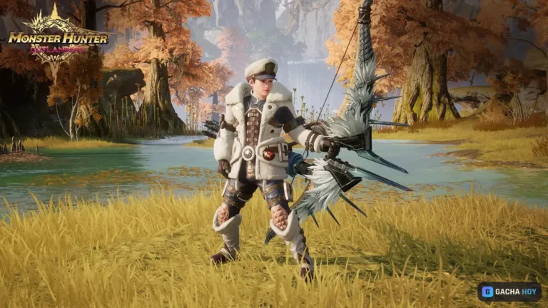 Monster Hunter Outlanders: cazador con arco en un bosque otoñal